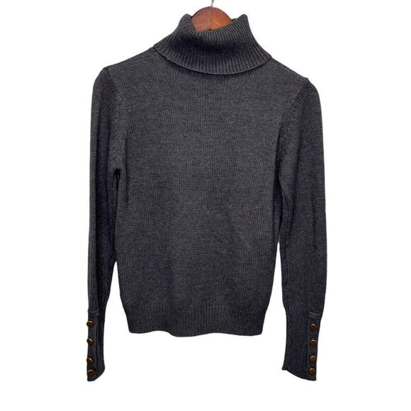 Zara Knit Angora Wool Blend Grey Turtleneck Size Medium Neutral Minimalist - Picture 1 of 9